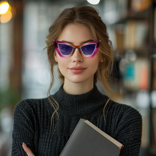 Dollger Retro-Vintage Lightweight Cat-Eye Tinted Sunglasses