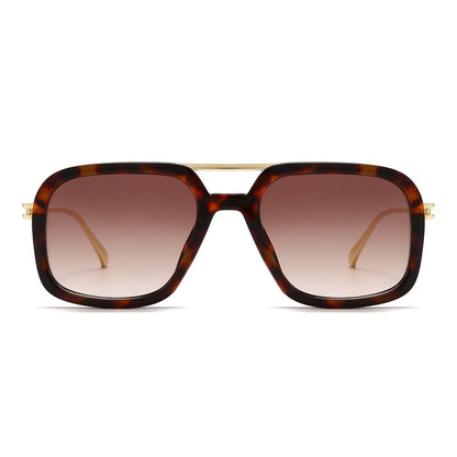 Dollger Oversized Square Aviator Tinted Sunglasses