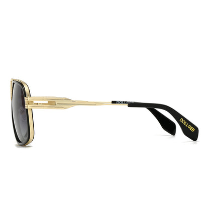 Dollger Aviator Square Black Grey Sunglasses