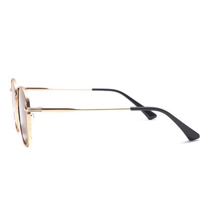Dollger Rose Gold Retro-Vintage Round Tinted Sunglasses