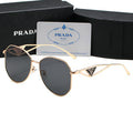 Unisex Triangle Logo Metal Sunglasses